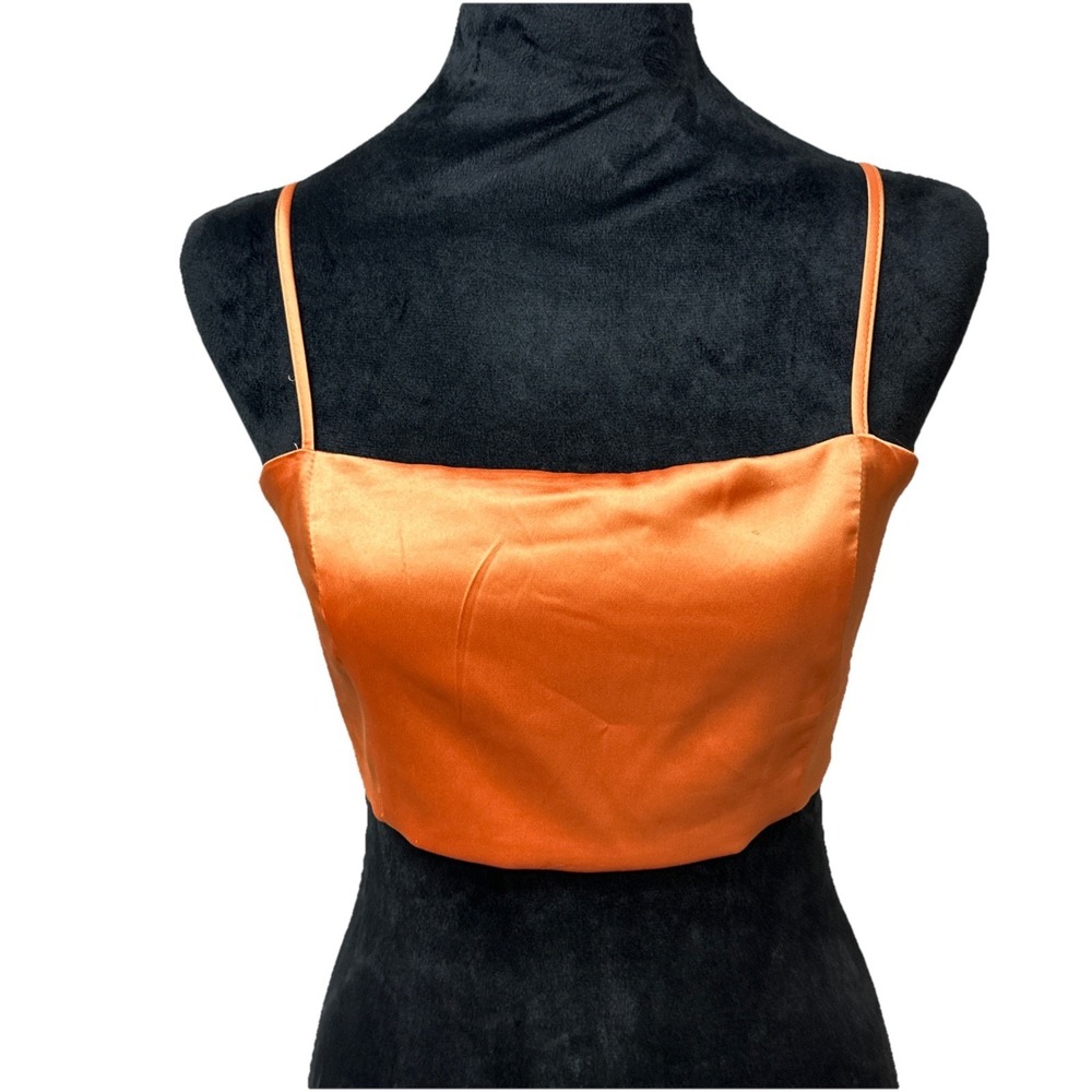 House of Harlow Women's Small Top Satin Crop Top Adjustable Straps Club Party